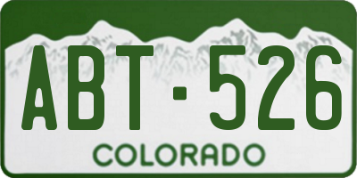 CO license plate ABT526