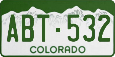 CO license plate ABT532