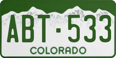 CO license plate ABT533