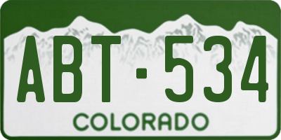 CO license plate ABT534