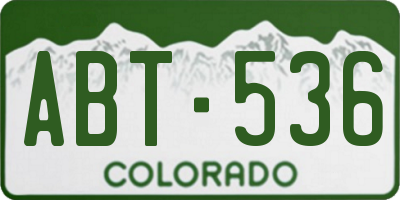 CO license plate ABT536
