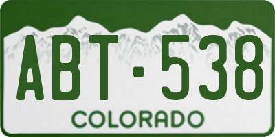 CO license plate ABT538