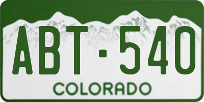 CO license plate ABT540