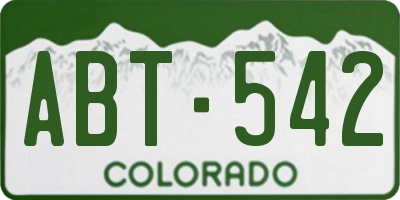 CO license plate ABT542