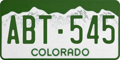CO license plate ABT545
