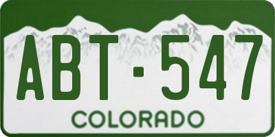 CO license plate ABT547