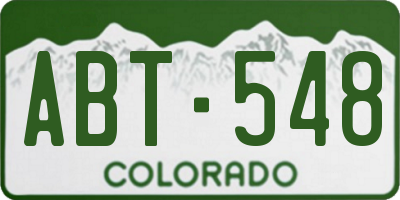 CO license plate ABT548