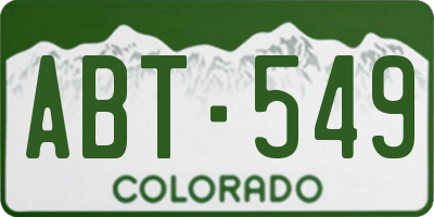 CO license plate ABT549