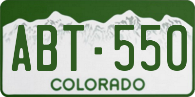 CO license plate ABT550