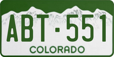 CO license plate ABT551
