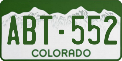 CO license plate ABT552