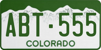 CO license plate ABT555
