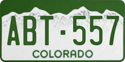 CO license plate ABT557