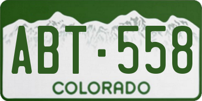 CO license plate ABT558