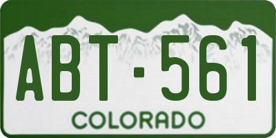 CO license plate ABT561