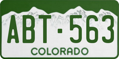 CO license plate ABT563