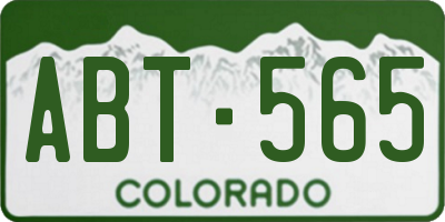CO license plate ABT565
