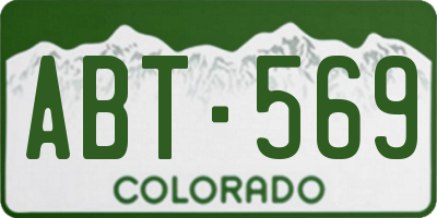 CO license plate ABT569