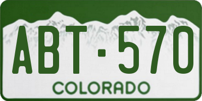 CO license plate ABT570
