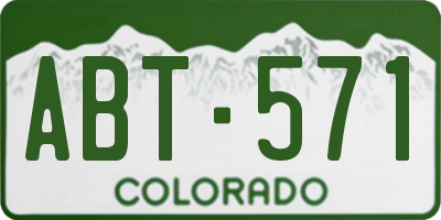 CO license plate ABT571