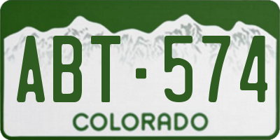 CO license plate ABT574