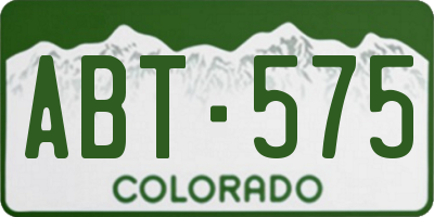 CO license plate ABT575