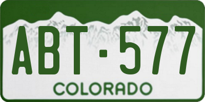CO license plate ABT577