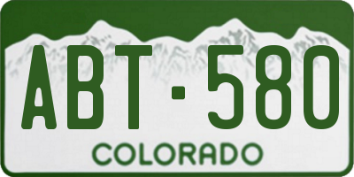 CO license plate ABT580