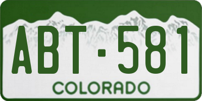CO license plate ABT581