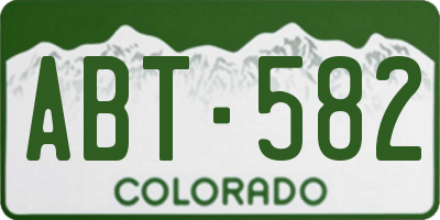 CO license plate ABT582