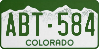 CO license plate ABT584