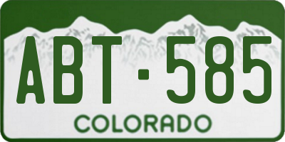 CO license plate ABT585