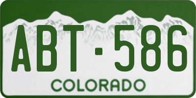 CO license plate ABT586