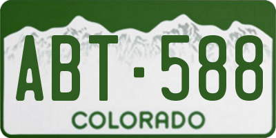 CO license plate ABT588