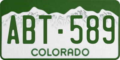 CO license plate ABT589