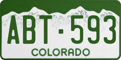 CO license plate ABT593