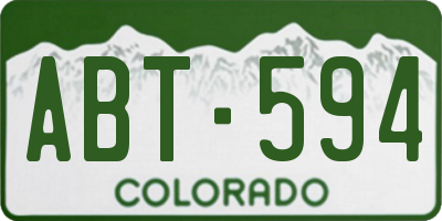 CO license plate ABT594
