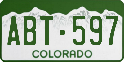 CO license plate ABT597