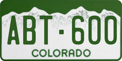 CO license plate ABT600
