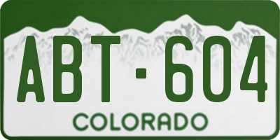 CO license plate ABT604