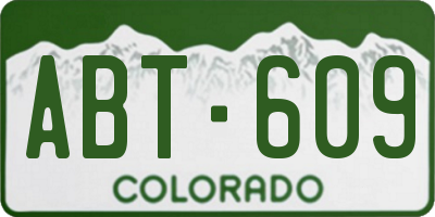 CO license plate ABT609