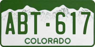 CO license plate ABT617