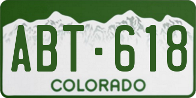 CO license plate ABT618