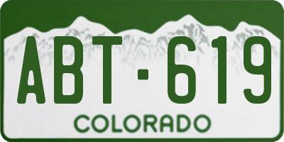 CO license plate ABT619