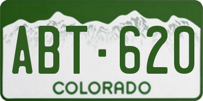 CO license plate ABT620