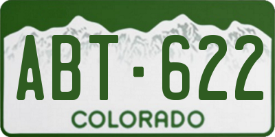 CO license plate ABT622