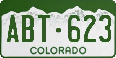 CO license plate ABT623