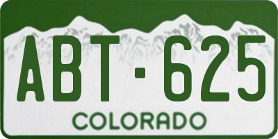 CO license plate ABT625