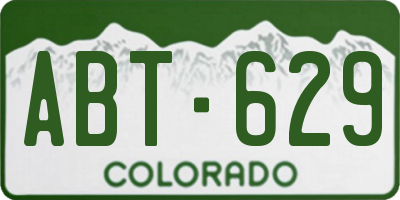 CO license plate ABT629