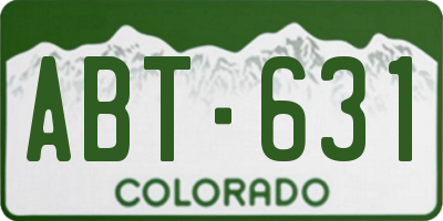 CO license plate ABT631